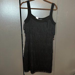 White House Black Market Tiered Fringe Dress